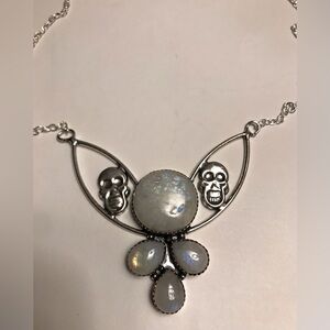 Moonstone Stamped 925 Sterling Silver Necklace